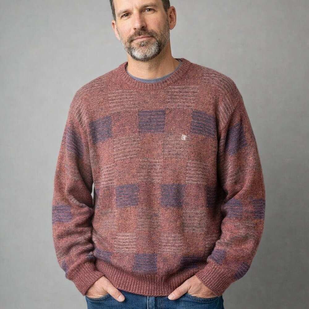 Pierre Cardin size M Men's Multicolor long sleeve cozy fall Sweater